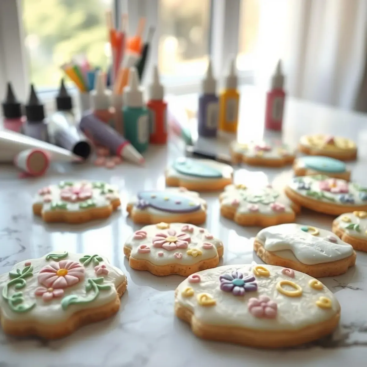 Easter Cookies Decorated with Pastel Icing and Floral Designs: Perfect Easter Cookie Decorating Ideas