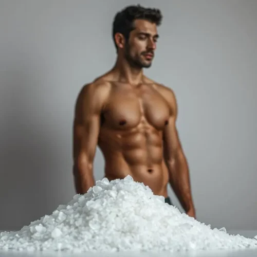 A bowl of salt on a wellness table representing the concept of 7 Second Salt Trick for Men recipes.