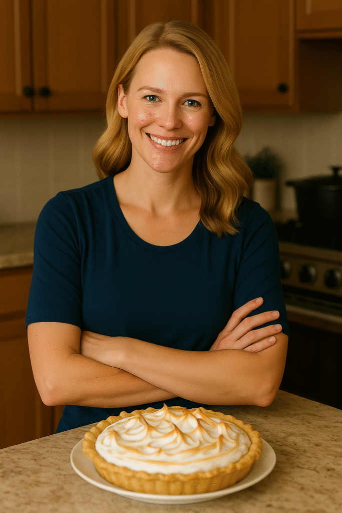Auntie Cynthia smiling in her kitchen 