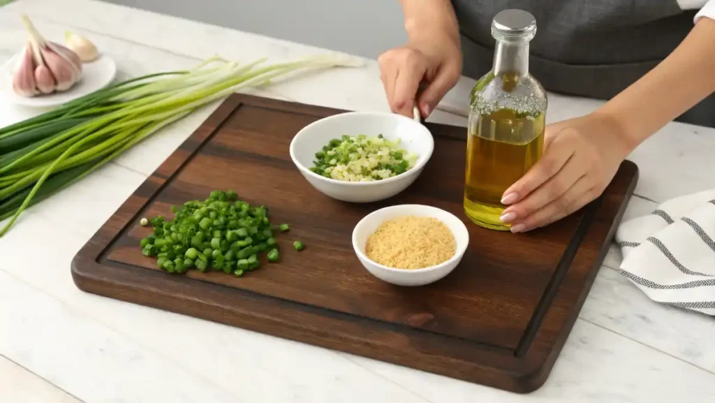 Low FODMAP ingredients like scallion tops and nutritional yeast for a delicious Alfredo Sauce alternative.