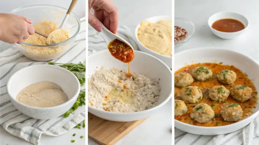 Four steps of the yogurt recipe shown in a photo collage